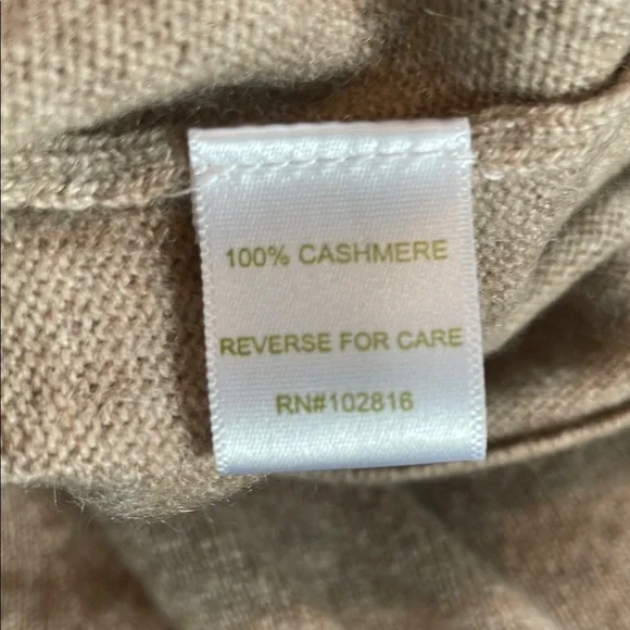 Garnet Hill Women's Beige Cashmere Sweater - L - Picture 7 of 7